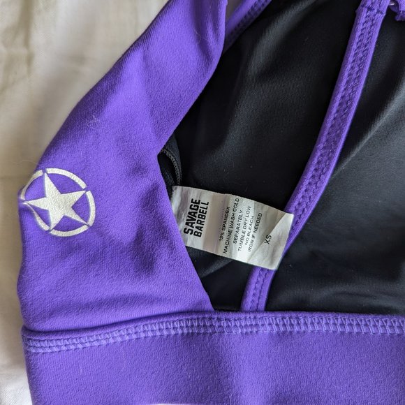 Savage Barbell Purple RacerBack Sports Bra XS - Picture 5 of 7
